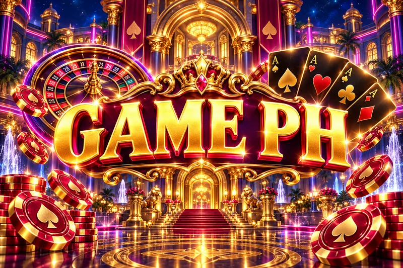 game ph brand artwork in a gold and jewel casino scene — original concept illustration