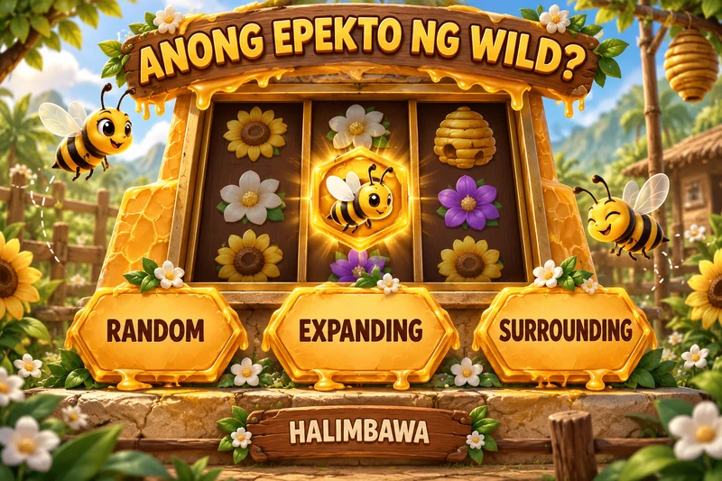 Orihinal na slot concept: 3 Buzzing Wilds. Wild reel kumpara sa pagpapalit ng mga katabing symbol. Hindi actual provider screenshot.
