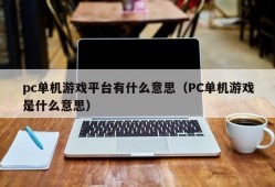 What does PC stand-alone game platform mean (what does PC stand-alone game mean)